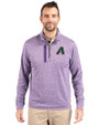 Arizona Diamondbacks Cooperstown Cutter & Buck Stealth Heathered Quarter Zip Mens Pullover College Purple Front