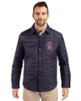 Los Angeles Angels Cooperstown Cutter & Buck Rainier PrimaLoft® Mens Eco Insulated Quilted Shirt Jacket Dark Navy Front