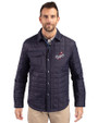 Los Angeles Dodgers Cooperstown Cutter & Buck Rainier PrimaLoft® Mens Eco Insulated Quilted Shirt Jacket Dark Navy Front