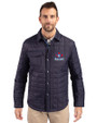 Toronto Blue Jays Cooperstown Cutter & Buck Rainier PrimaLoft® Mens Eco Insulated Quilted Shirt Jacket Dark Navy Front