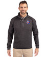 Texas Rangers Cooperstown Cutter & Buck Mainsail Sweater-Knit Mens Half Zip Jacket Charcoal Heather Front