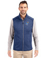 Kansas Jayhawks Alumni Cutter & Buck Mainsail Sweater-Knit Mens Full Zip Vest Tour Blue Heather Front