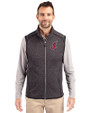 Cleveland Indians Cooperstown Cutter & Buck Mainsail Sweater-Knit Mens Full Zip Vest Charcoal Heather Front