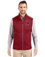 St. Louis Cardinals Cooperstown Cutter & Buck Mainsail Sweater-Knit Mens Full Zip Vest Cardinal Red Heather Front