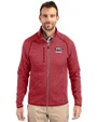 Arkansas Razorbacks Alumni Cutter & Buck Mainsail Sweater-Knit Mens Full Zip Jacket Cardinal Red Heather Front