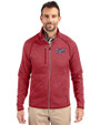 Minnesota Twins Cooperstown Cutter & Buck Mainsail Sweater-Knit Mens Full Zip Jacket Cardinal Red Heather Front