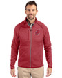 Cleveland Indians Cooperstown Cutter & Buck Mainsail Sweater-Knit Mens Full Zip Jacket Cardinal Red Heather Front
