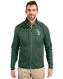 Athletics Cooperstown Cutter & Buck Mainsail Sweater-Knit Mens Full Zip Jacket Hunter Heather Front