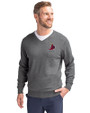St. Louis Cardinals Cooperstown Cutter & Buck Lakemont Tri-Blend Mens V-Neck Pullover Sweater Charcoal Heather Front