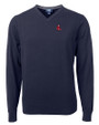 Boston Red Sox Cooperstown Cutter & Buck Lakemont Tri-Blend Mens V-Neck Pullover Sweater Liberty Navy Mannequin