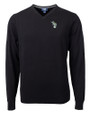 Athletics Cooperstown Cutter & Buck Lakemont Tri-Blend Mens V-Neck Pullover Sweater Black Mannequin