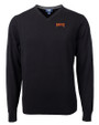 Pittsburgh Pirates Cooperstown Cutter & Buck Lakemont Tri-Blend Mens V-Neck Pullover Sweater Black Mannequin