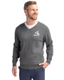 Chicago White Sox Cooperstown Cutter & Buck Lakemont Tri-Blend Mens V-Neck Pullover Sweater Charcoal Heather Front