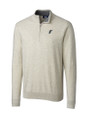 Miami Marlins Cooperstown Cutter & Buck Lakemont Tri-Blend Mens Quarter Zip Pullover Sweater Oatmeal Heather Mannequin