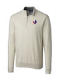 Montreal Expos Cooperstown Cutter & Buck Lakemont Tri-Blend Mens Quarter Zip Pullover Sweater Oatmeal Heather Mannequin