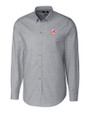 New York Yankees Cooperstown Cutter & Buck Stretch Oxford Mens Long Sleeve Dress Shirt Charcoal Mannequin