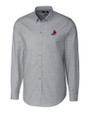 St. Louis Cardinals Cooperstown Cutter & Buck Stretch Oxford Mens Long Sleeve Dress Shirt Charcoal Mannequin
