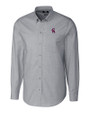 Los Angeles Angels Cooperstown Cutter & Buck Stretch Oxford Mens Long Sleeve Dress Shirt Charcoal Mannequin