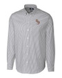 Florida State Seminoles Alumni Cutter & Buck Stretch Oxford Stripe Mens Long Sleeve Dress Shirt Charcoal Mannequin