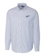 Kansas City Royals Cooperstown Cutter & Buck Stretch Oxford Stripe Mens Long Sleeve Dress Shirt French Blue Mannequin