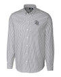 Washington Nationals Cooperstown Cutter & Buck Stretch Oxford Stripe Mens Long Sleeve Dress Shirt Charcoal Mannequin