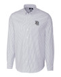 Washington Nationals Cooperstown Cutter & Buck Stretch Oxford Stripe Mens Long Sleeve Dress Shirt Light Blue Mannequin
