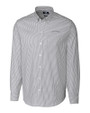 Colorado Rockies Cooperstown Cutter & Buck Stretch Oxford Stripe Mens Long Sleeve Dress Shirt Charcoal Mannequin