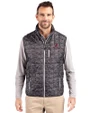 Alabama Crimson Tide Alumni Cutter & Buck Rainier PrimaLoft® Mens Eco Insulated Full Zip Printed Puffer Vest Black Front