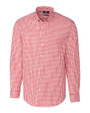 Alabama Crimson Tide Alumni Cutter & Buck Easy Care Stretch Gingham Mens Long Sleeve Dress Shirt Cardinal Red Mannequin