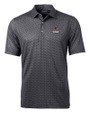 Louisville Cardinals Alumni Cutter & Buck Pike Banner Print Stretch Mens Polo Black Mannequin