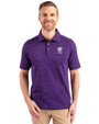 Clemson Tigers Alumni Cutter & Buck Advantage Tri-Blend Space Dye Mens Polo Dark College Purple Front