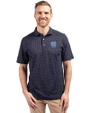 North Carolina Tar Heels Alumni Cutter & Buck Virtue Eco Pique Tile Print Recycled Mens Big & Tall Polo Navy Blue Front