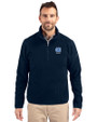 North Carolina Tar Heels Alumni Cutter & Buck Cascade Eco Sherpa Fleece Mens Big & Tall Quarter Zip Jacket Navy Blue Front