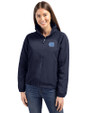 North Carolina Tar Heels Cutter & Buck Charter Eco Recycled Womens Full-Zip Jacket Navy Blue Front