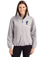 Kansas Jayhawks College Vault Cutter & Buck Charter Eco Recycled Womens Full-Zip Jacket Polished Medium Gray Front