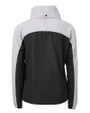 Louisville Cardinals College Vault Cutter & Buck Charter Recycled Packable Womens Half Zip Anorak Jacket Black/Polished Mannequin Back