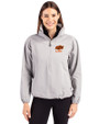 Oklahoma State Cowboys Alumni Cutter & Buck Charter Eco Recycled Womens Anorak Jacket Polished Medium Gray Front