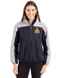 Seattle Mariners Cooperstown Cutter & Buck Charter Eco Recycled Womens Anorak Jacket Navy Blue/Polished Front