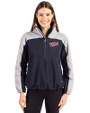 Minnesota Twins Cooperstown Cutter & Buck Charter Eco Recycled Womens Anorak Jacket Navy Blue/Polished Front