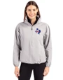 Texas Rangers Cooperstown Cutter & Buck Charter Eco Recycled Womens Anorak Jacket Polished Medium Gray Front