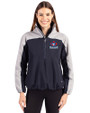 Toronto Blue Jays Cooperstown Cutter & Buck Charter Eco Recycled Womens Anorak Jacket Navy Blue/Polished Front
