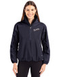 San Diego Padres Cooperstown Cutter & Buck Charter Eco Recycled Womens Anorak Jacket Navy Blue Front