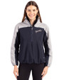 San Diego Padres Cooperstown Cutter & Buck Charter Eco Recycled Womens Anorak Jacket Navy Blue/Polished Front