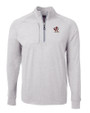 Louisville Cardinals College Vault Cutter & Buck Adapt Eco Knit Heather Mens Quarter Zip Pullover Polished Heather Mannequin