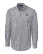 Penn State Nittany Lions Alumni Cutter & Buck Easy Care Stretch Gingham Mens Big and Tall Long Sleeve Dress Shirt Charcoal Mannequin