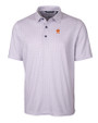 Clemson Tigers Alumni Cutter & Buck Pike Double Dot Print Stretch Mens Big and Tall Polo College Purple Mannequin