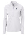 Penn State Nittany Lions Alumni Cutter & Buck Adapt Eco Knit Stretch Recycled Womens Half Zip Pullover White Mannequin