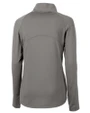 Louisville Cardinals Alumni Cutter & Buck Adapt Eco Knit Stretch Recycled Womens Half Zip Pullover Elemental Grey Mannequin Back