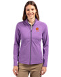 Clemson Tigers Alumni Cutter & Buck Adapt Eco Knit Heather Recycled Womens Full Zip College Purple Heather Front