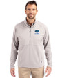 Florida Gators Alumni Cutter & Buck Adapt Eco Knit Hybrid Recycled Mens Quarter Zip Polished Medium Gray Front